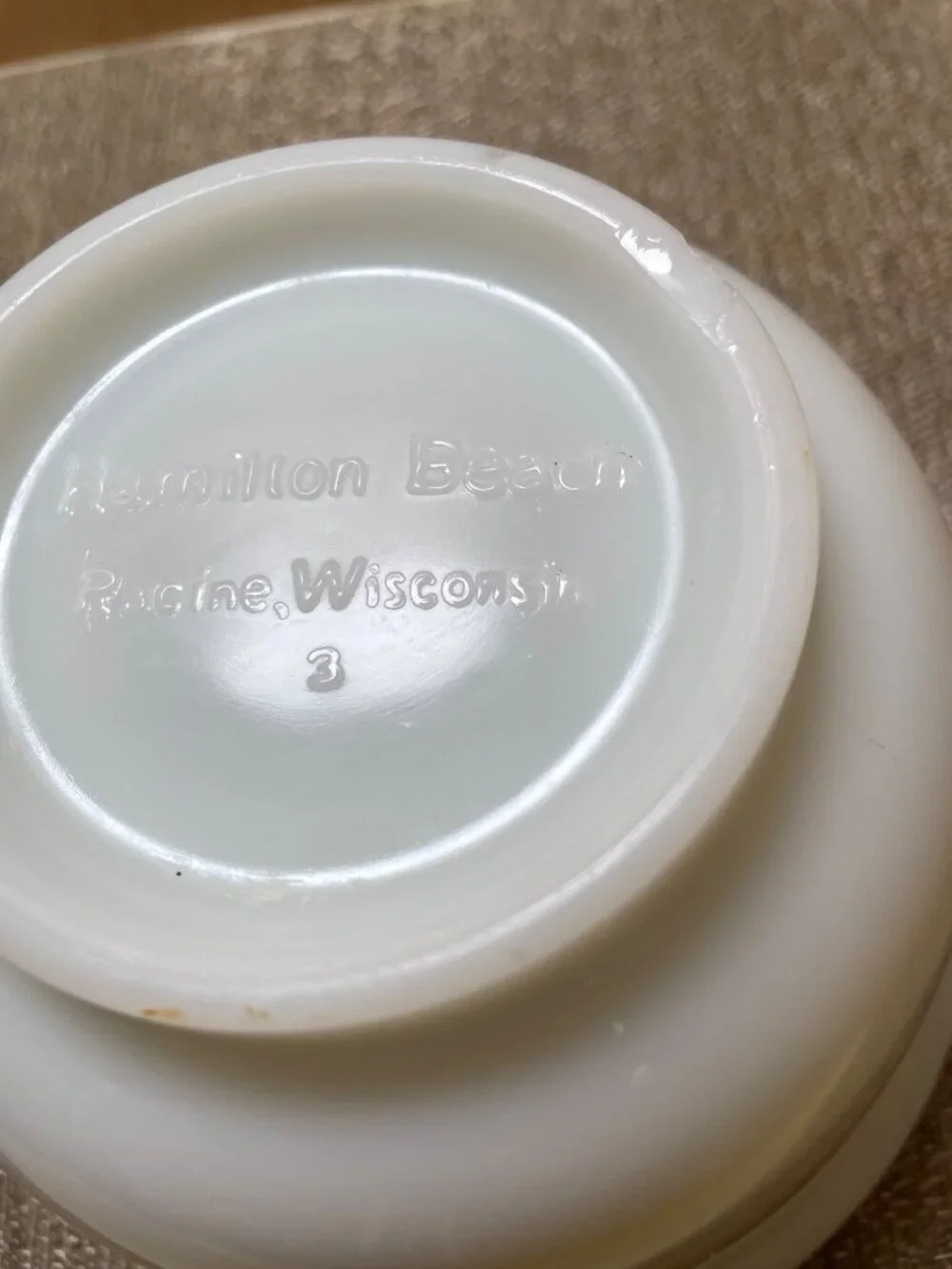 Fire-King White Milk Glass Mixing Bowl Set Made For Sunbeam & Hamilton Beach